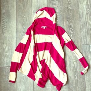 Pink/beige hooded cardigan